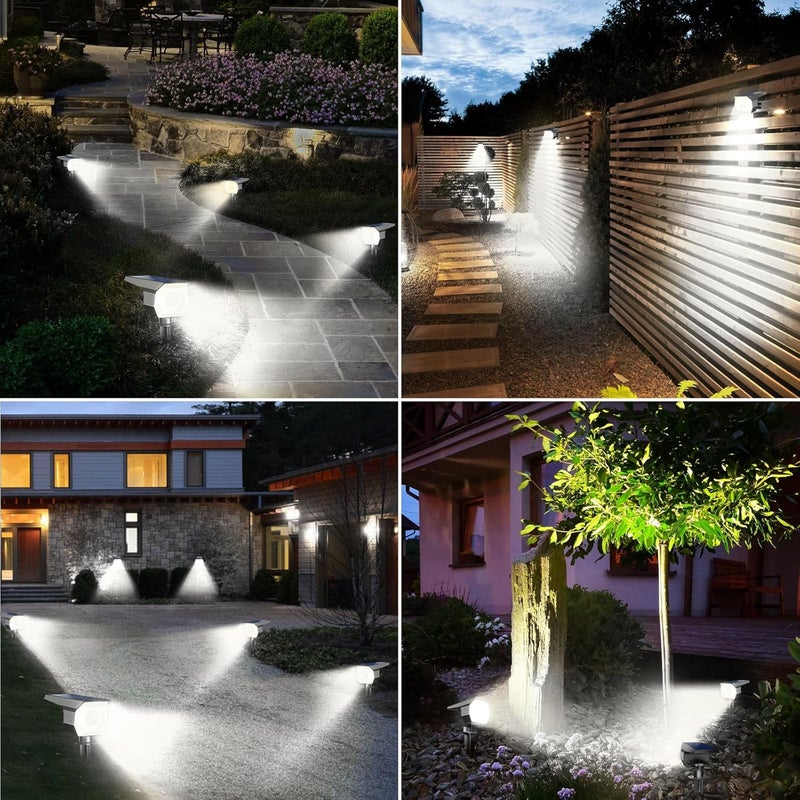 Peasur 4 Pack Solar Spot Lights - Outdoor Waterproof 2-in-1 Auto On/Off Solar Landscape Lighting for Outside Yard, Wall, Garden, Pathway - Image 5